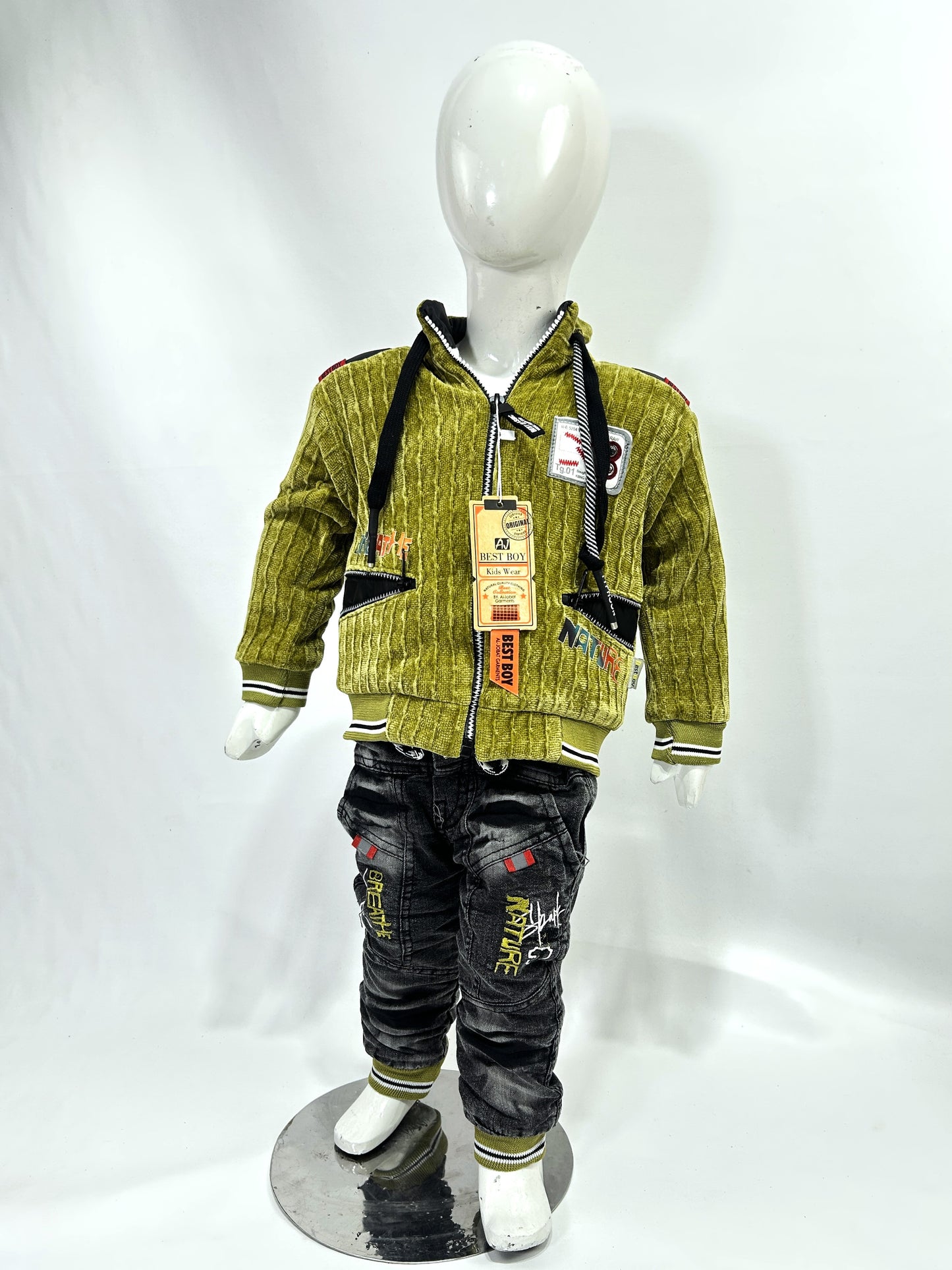 1Yr - 4Yrs Green Fleece Suit For Kids AJ BS509