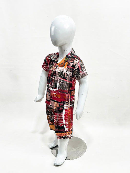 1Yr - 4Yrs Linen Co-ord Set For Kids SF BS381
