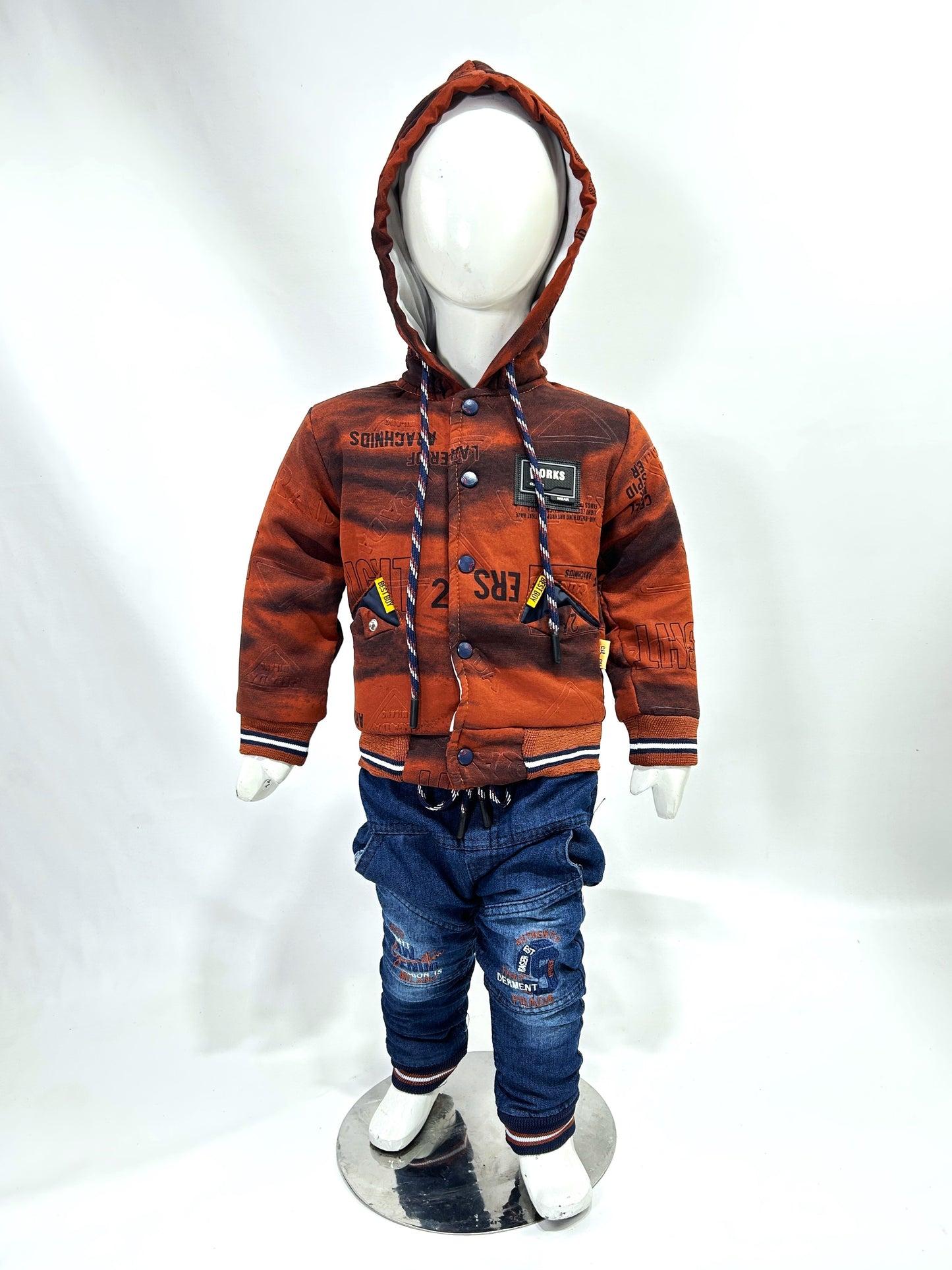 1Yr - 4Yrs Wood Brown Fleece Suit For Kids AJ BS504