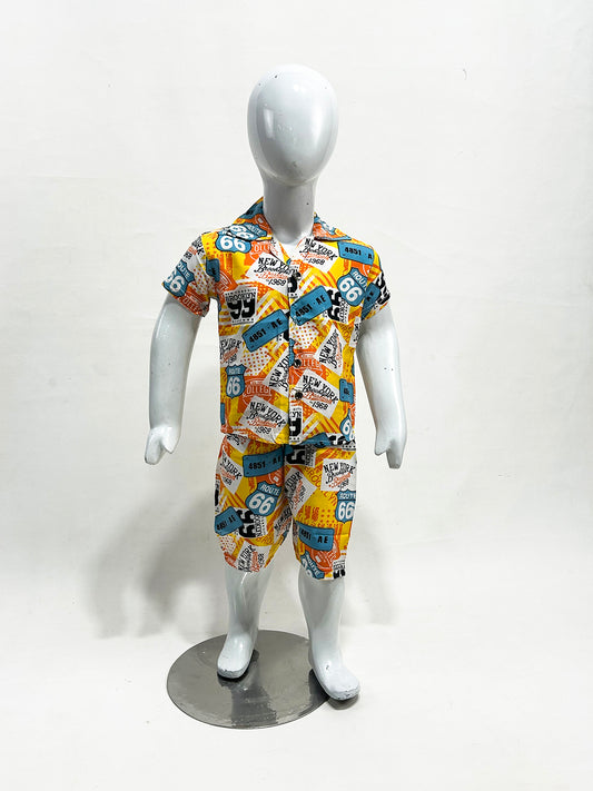 1Yr - 4Yrs Linen Co-ord Set For Kids SF BS383