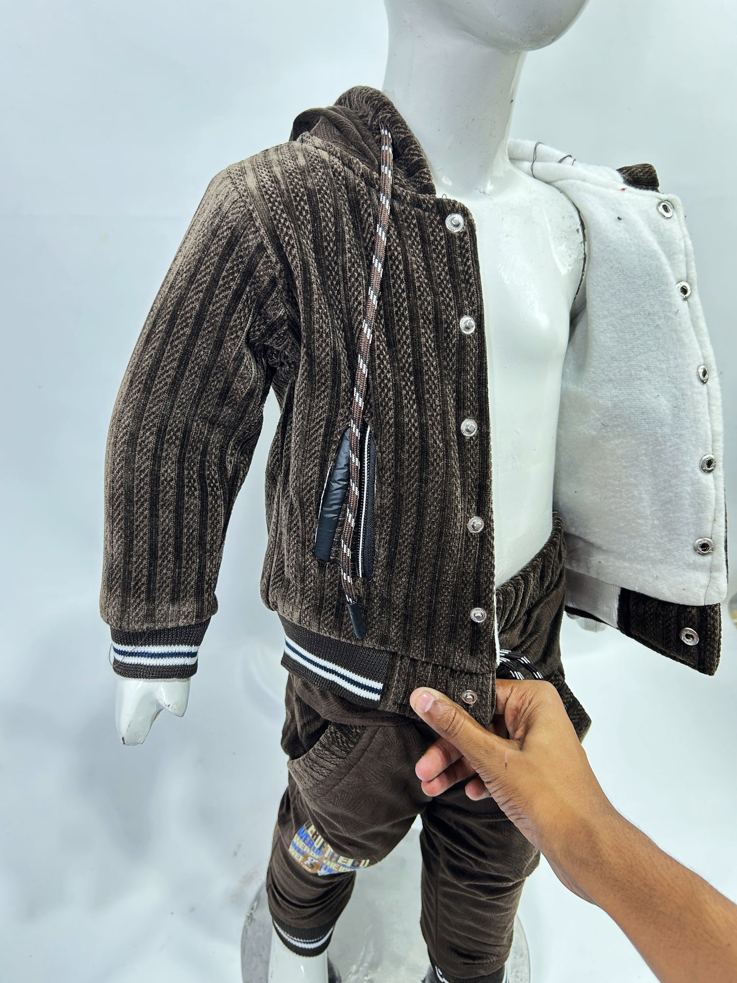 1Yr - 4Yrs Dark Brown Fleece Suit For Kids AJ BS503