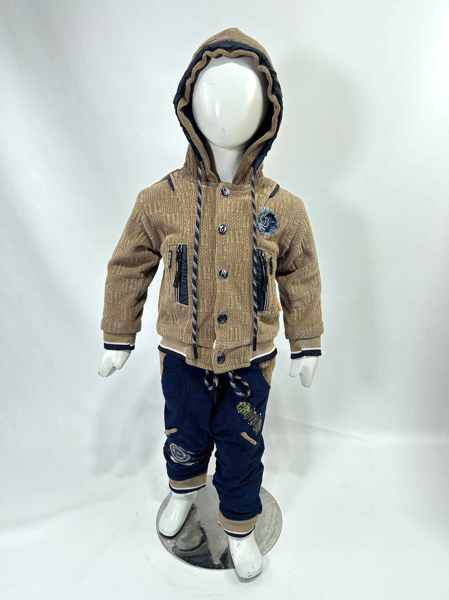 1Yr - 4Yrs Light Brown Fleece Suit For Kids AJ BS500