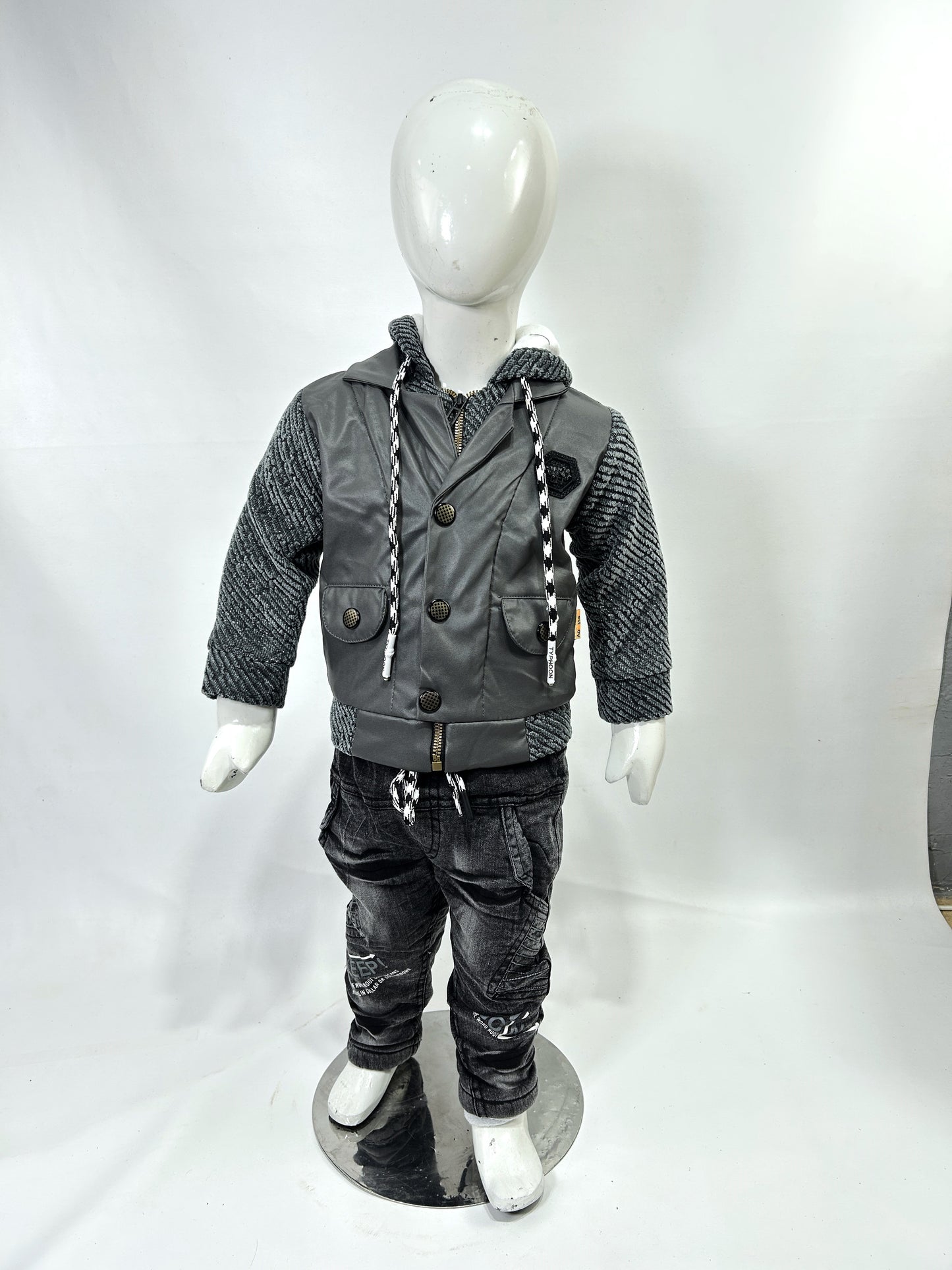 1Yr - 4Yrs Grey Jacket Suit For Kids AJ BS497