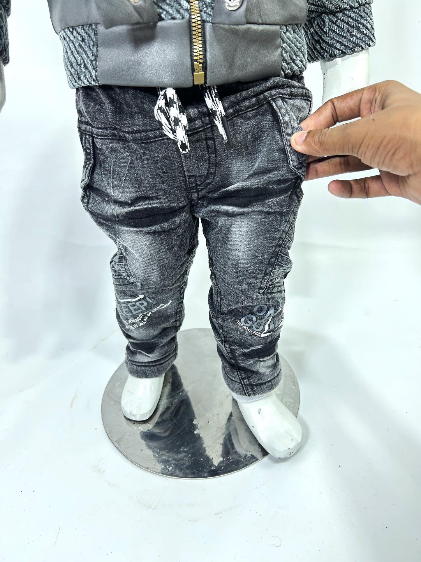 1Yr - 4Yrs Grey Jacket Suit For Kids AJ BS497