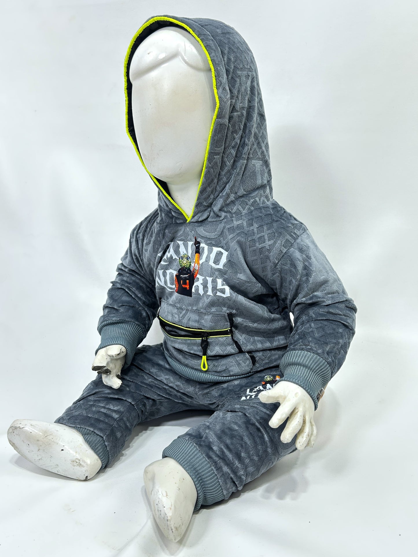 3Mth - 9Mth Grey Fleece Baba Suit For Newborns AJ NBS584