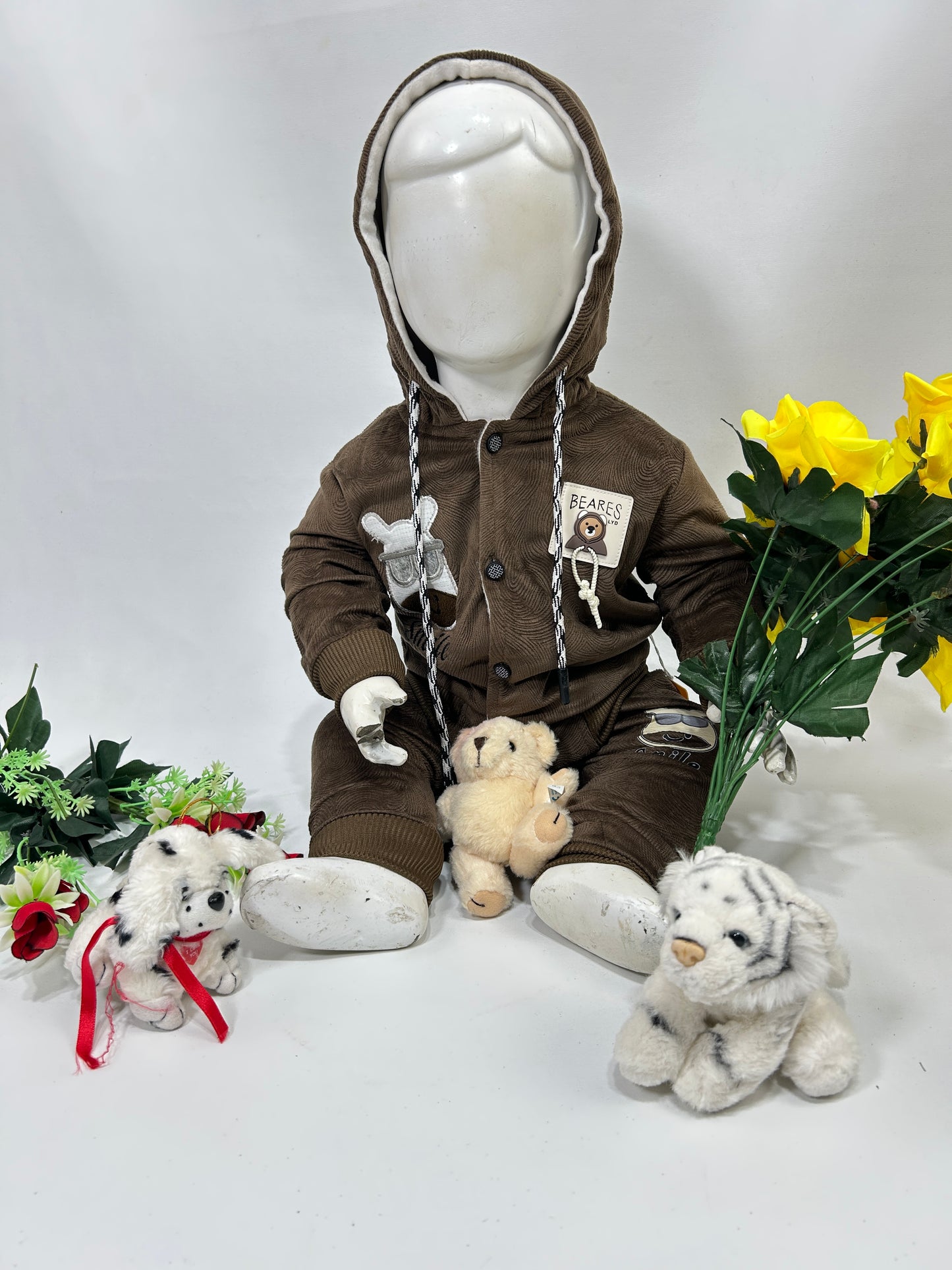 3Mth - 9Mth Dark Brown Fleece Baba Suit For Newborns AJ NBS591