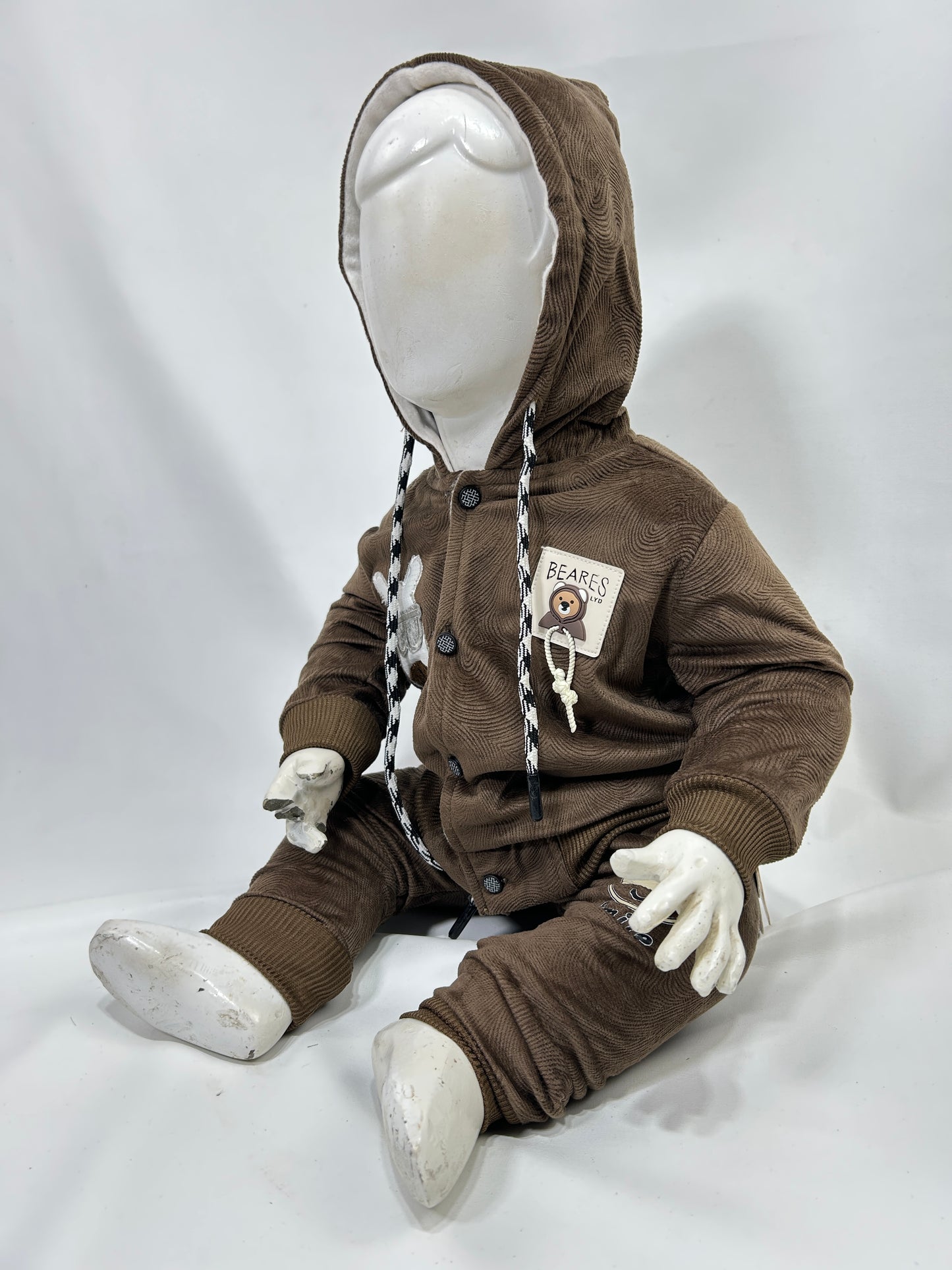 3Mth - 9Mth Dark Brown Fleece Baba Suit For Newborns AJ NBS591