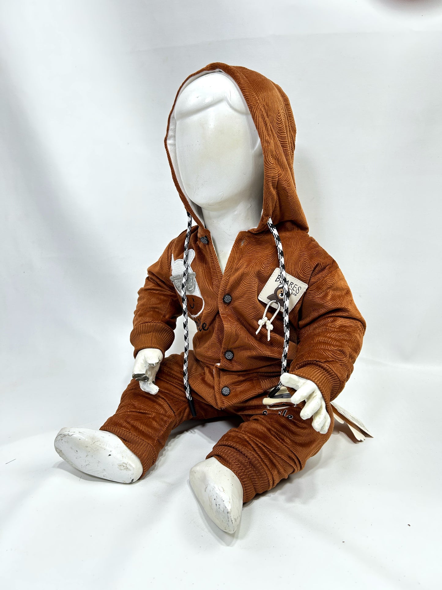 3Mth - 9Mth Brown Fleece Baba Suit For Newborns AJ NBS590