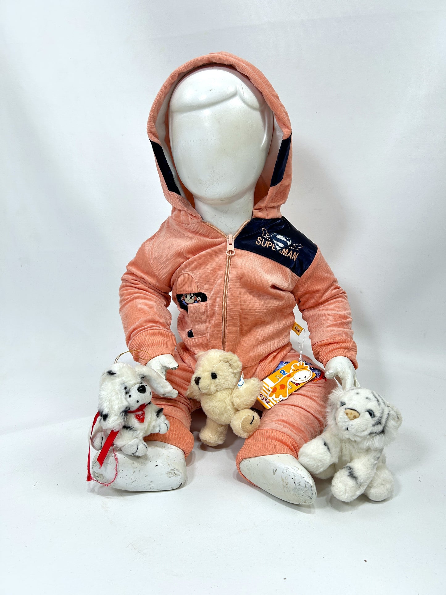 3Mth - 9Mth Peach Fleece Baba Suit For Newborns AJ NBS589