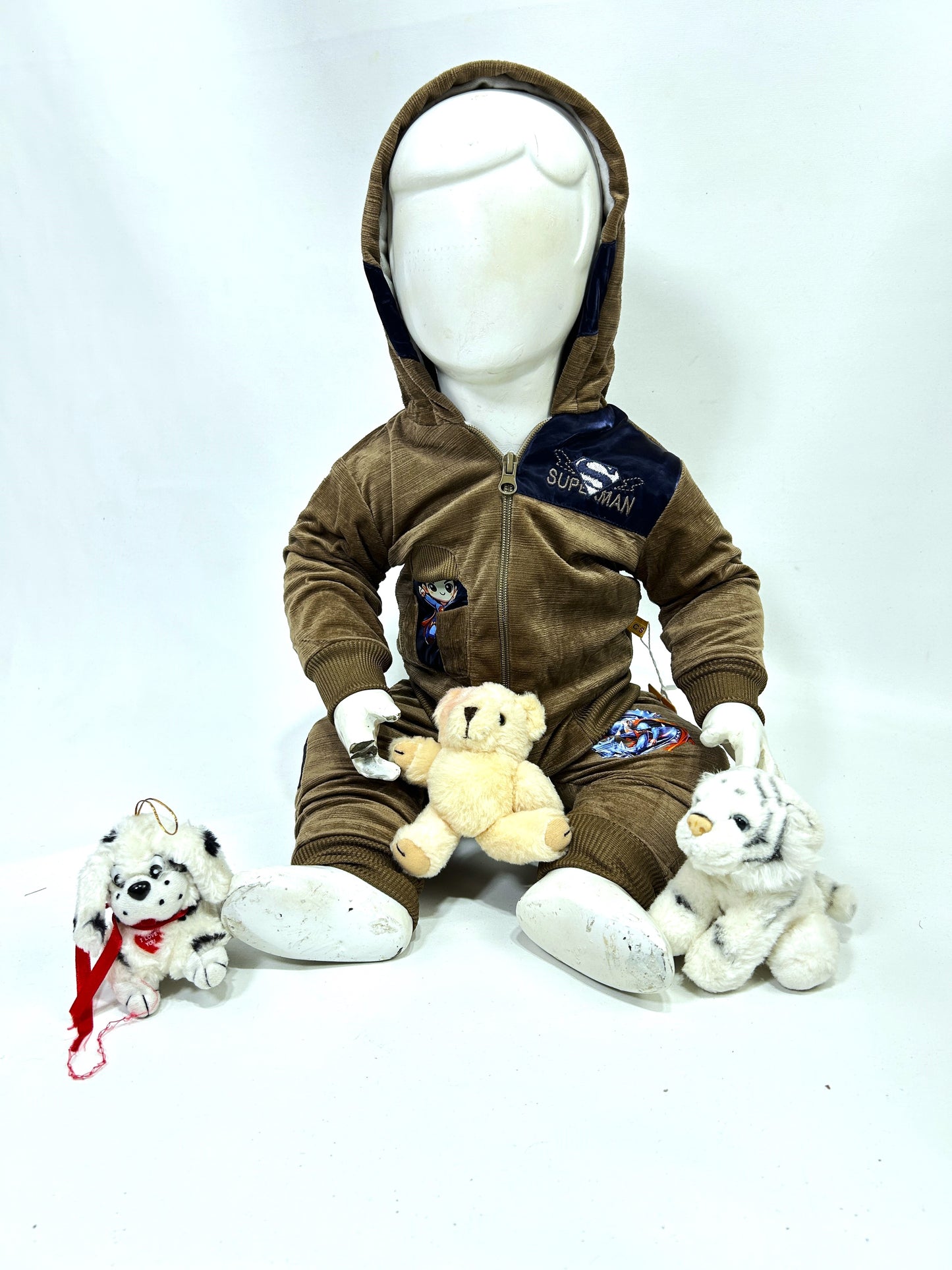 3Mth - 9Mth Brown Fleece Baba Suit For Newborns AJ NBS588