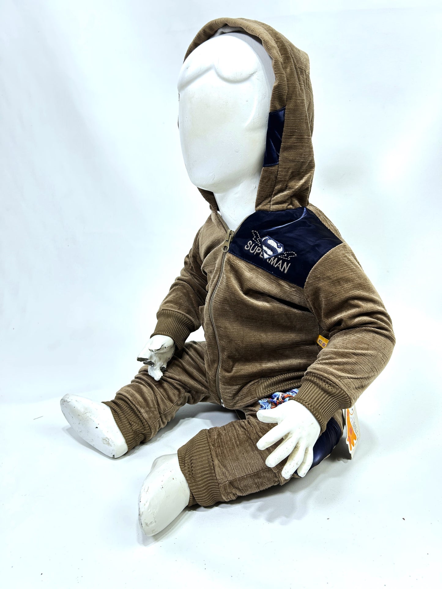 3Mth - 9Mth Brown Fleece Baba Suit For Newborns AJ NBS588