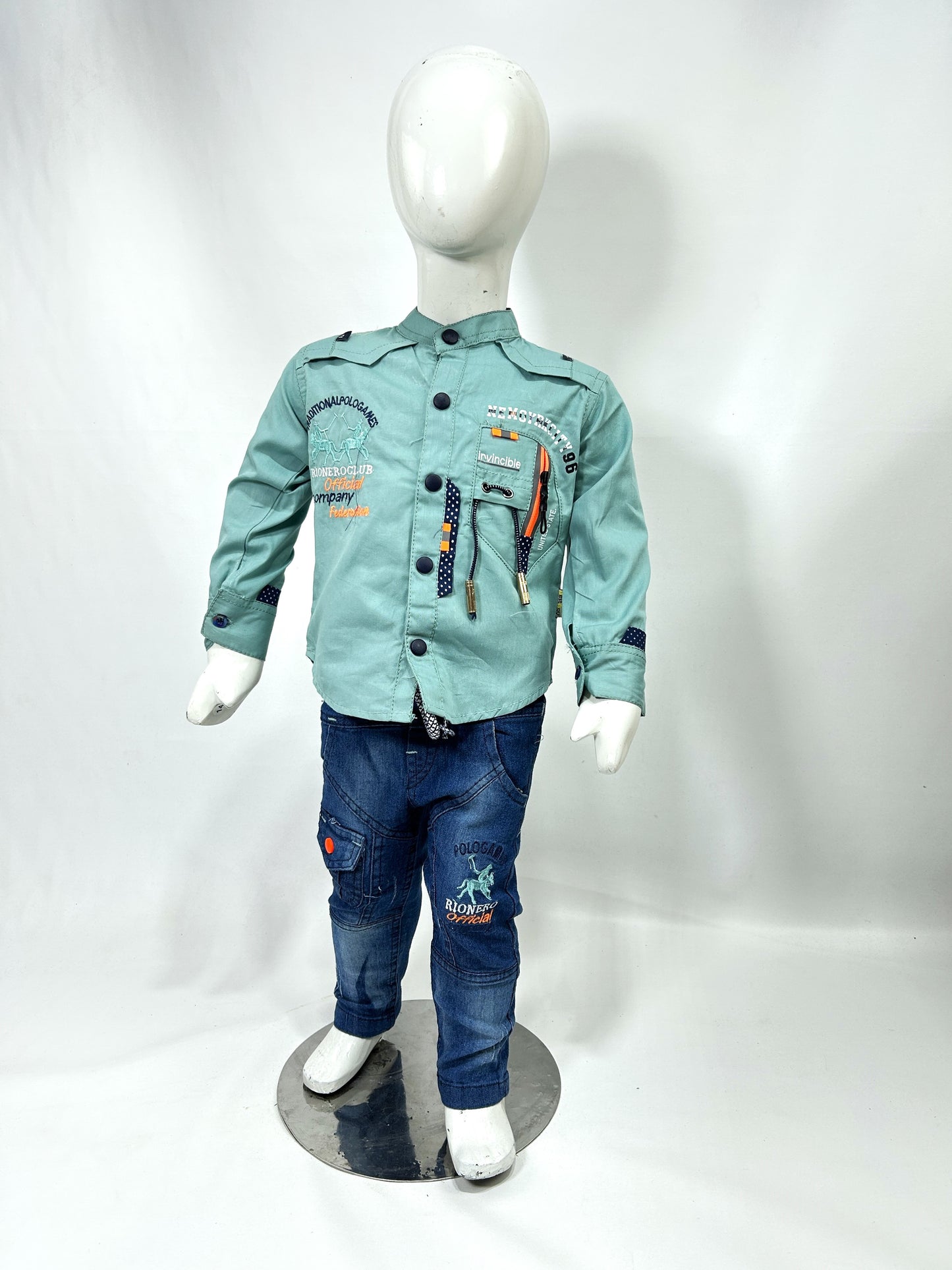 1Yr - 4Yrs Rionero Blue Full Sleeve Suit For Kids AJ BS520