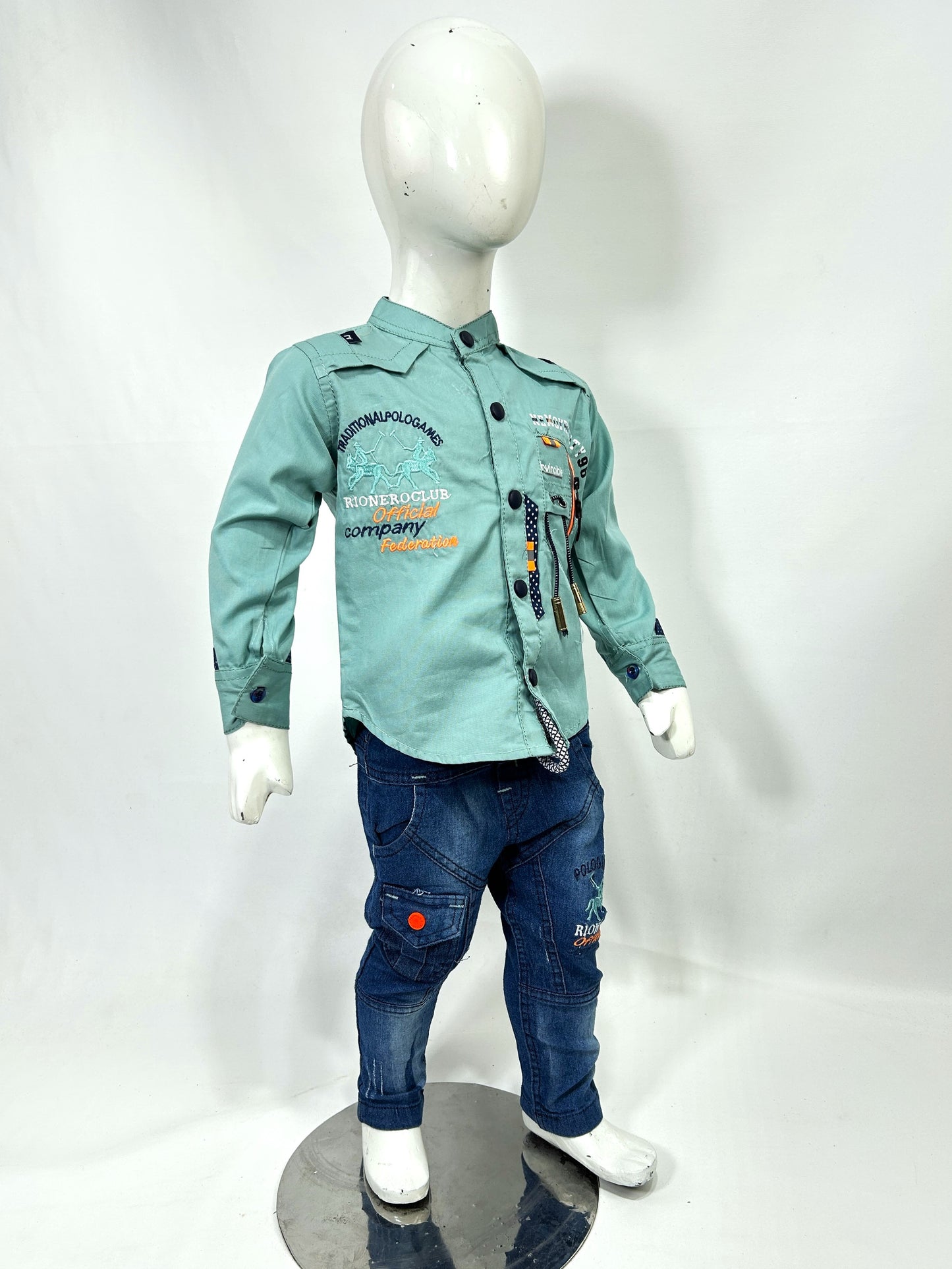 1Yr - 4Yrs Rionero Blue Full Sleeve Suit For Kids AJ BS520