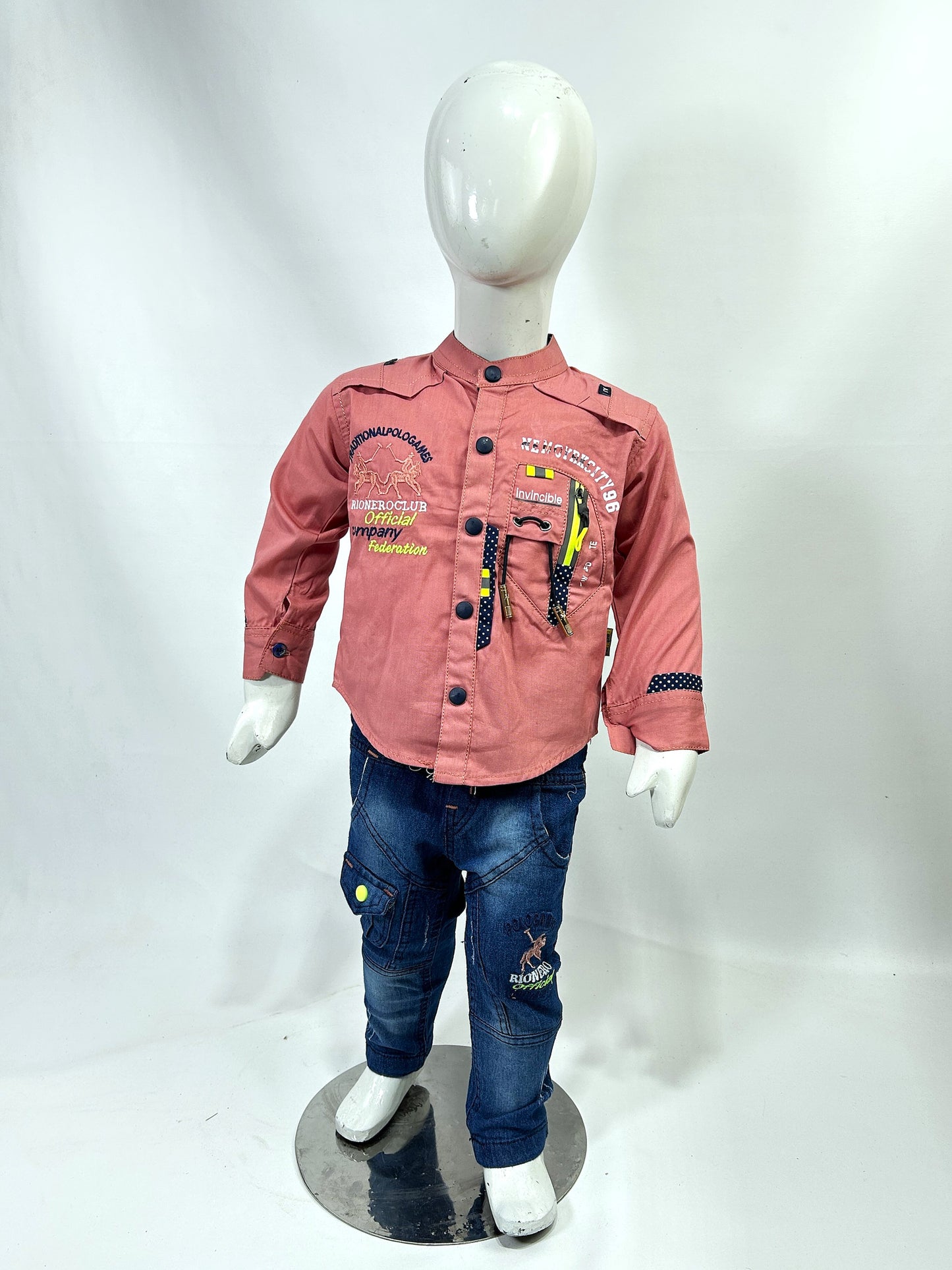 1Yr - 4Yrs Rionero Pink Full Sleeve Suit For Kids AJ BS519