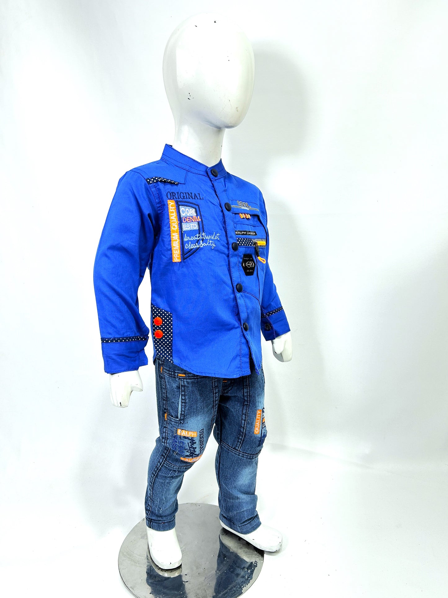 1Yr - 4Yrs Core Blue Full Sleeve Suit For Kids AJ BS525