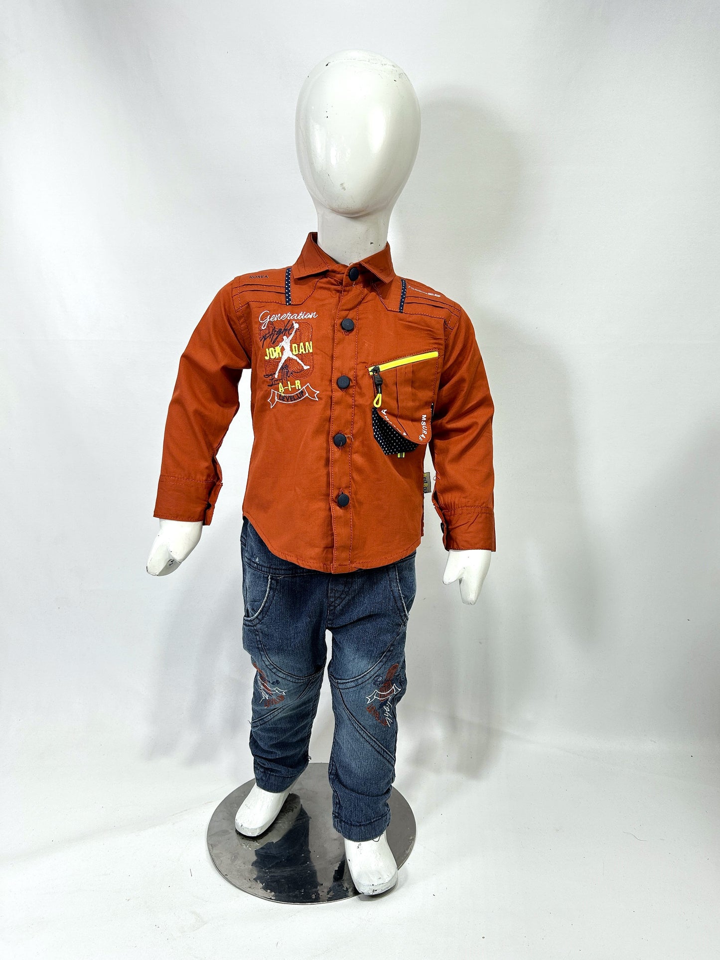 1Yr - 4Yrs Air Dark Brown Full Sleeve Suit For Kids AJ BS522