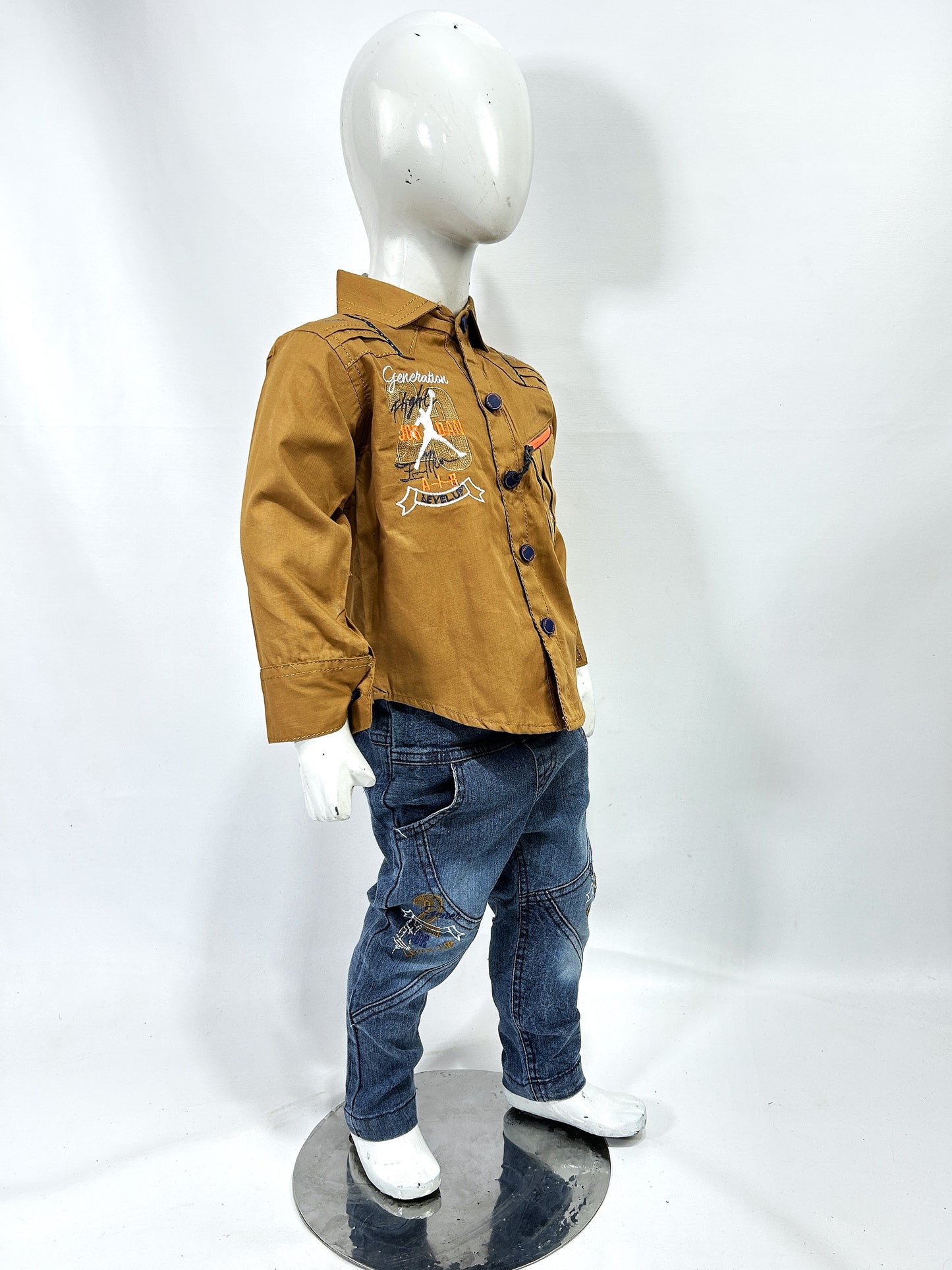 1Yr - 4Yrs Air Light Brown Full Sleeve Suit For Kids AJ BS521