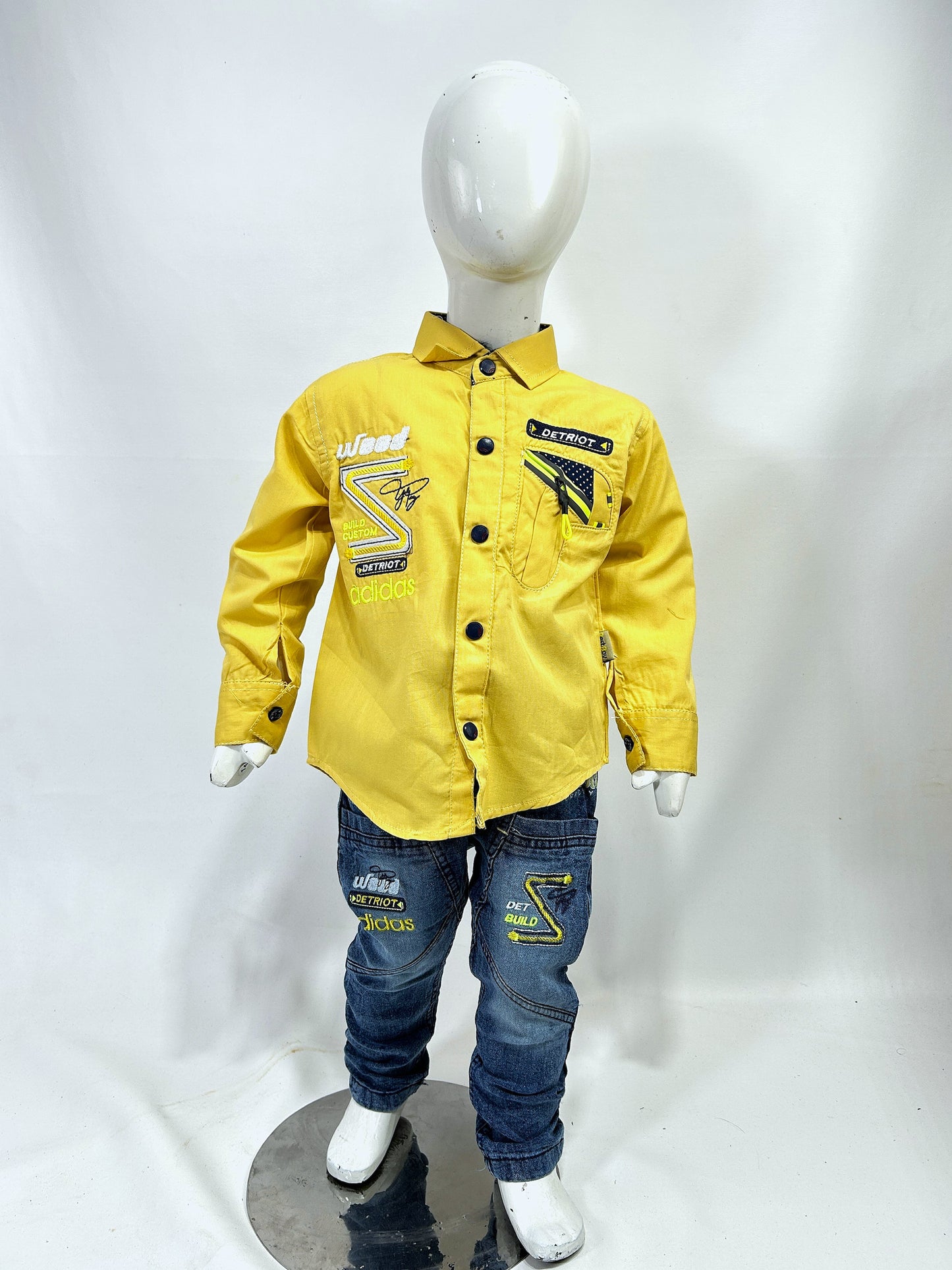 1Yr - 4Yrs ADD Yellow Full Sleeve Suit For Kids AJ BS517