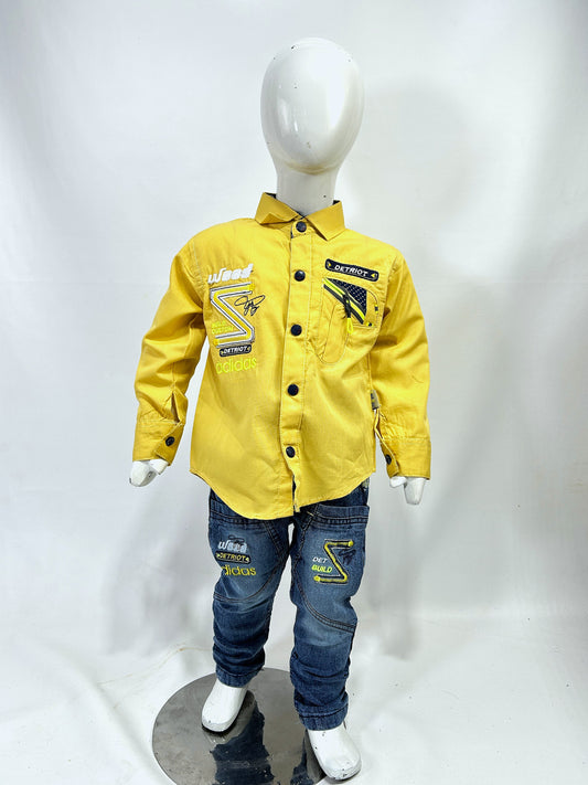 1Yr - 4Yrs ADD Yellow Full Sleeve Suit For Kids AJ BS517
