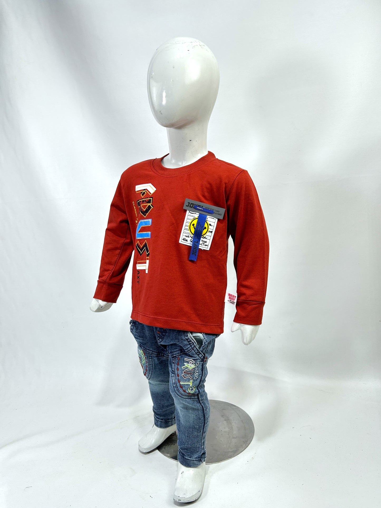 1Yr - 4Yrs Rust Red Full Sleeve Suit For Kids AJ BS511