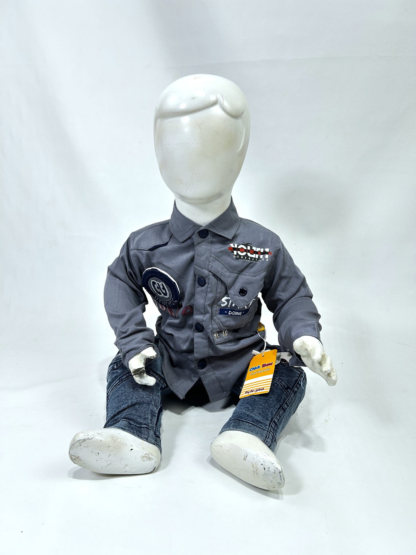 3Mth - 9Mth Tokyo Grey Baba Suit For Newborns AJ NBS580