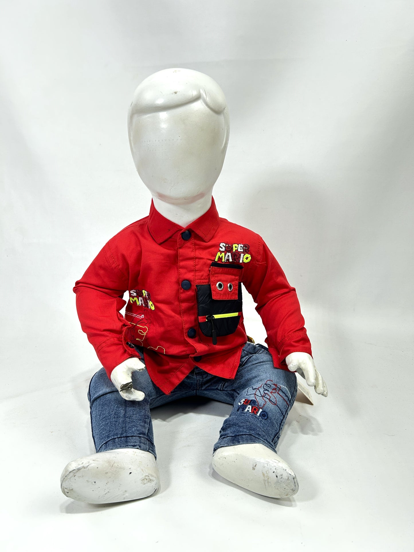 3Mth - 9Mth Mario Red Baba Suit For Newborns AJ NBS583