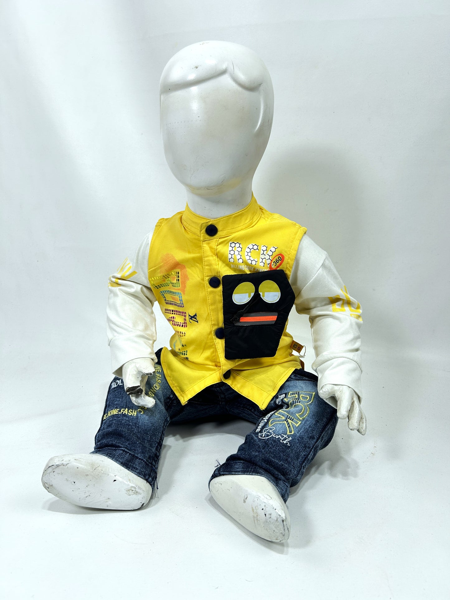 3Mth - 9Mth 3Pcs RCK Yellow Baba Suit For Newborns AJ NBS579