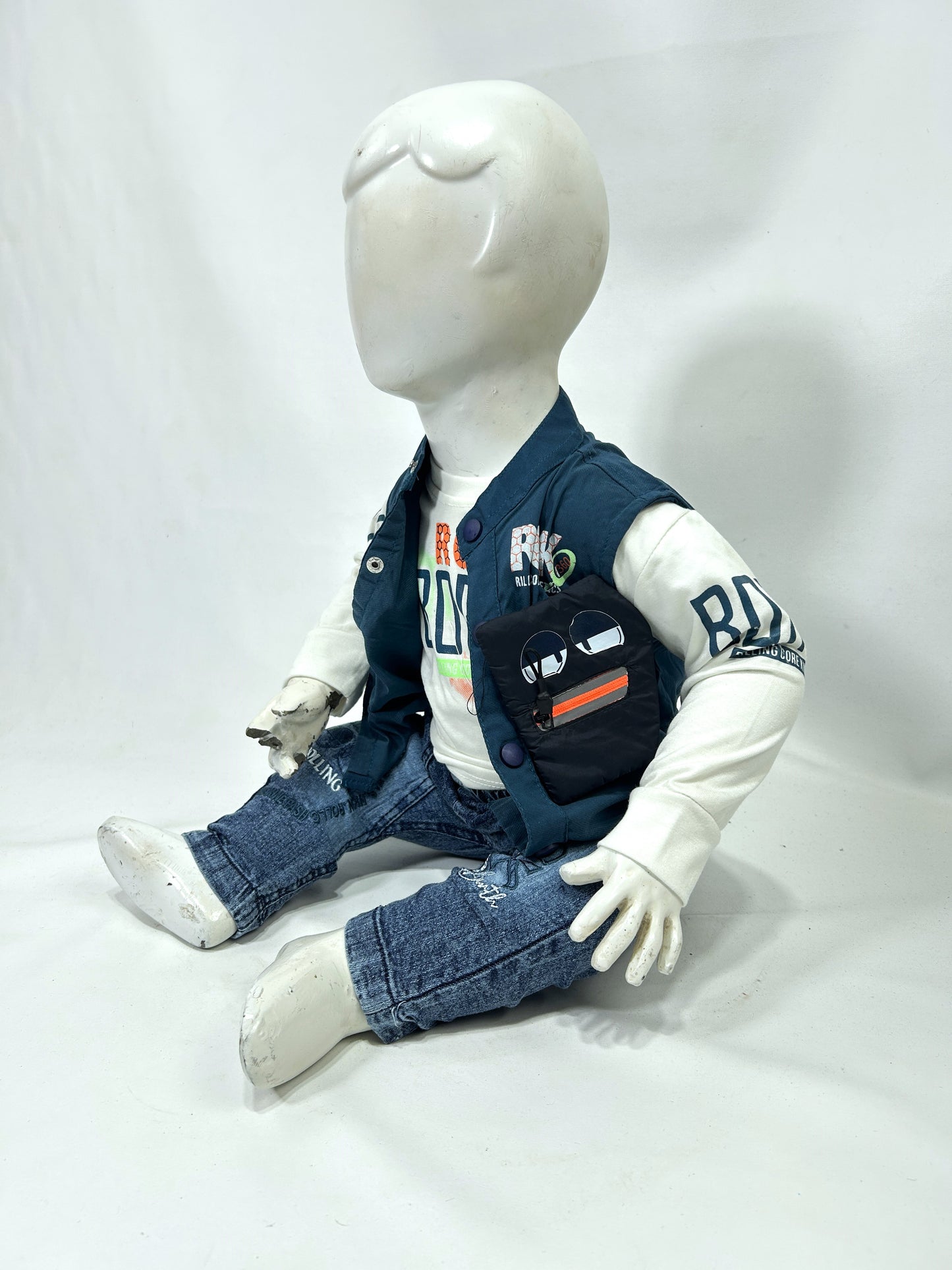 3Mth - 9Mth 3Pcs RCK Blue Baba Suit For Newborns AJ NBS577