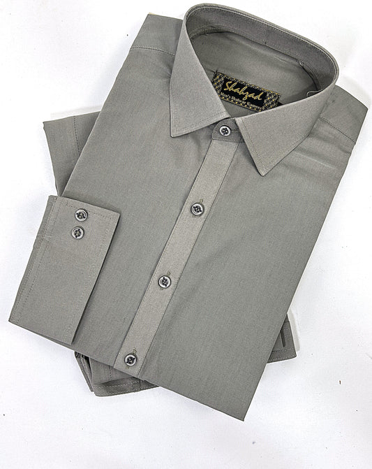806/A Men's Cotton Kameez Shalwar Stitched Suit Grey 04 MSK242