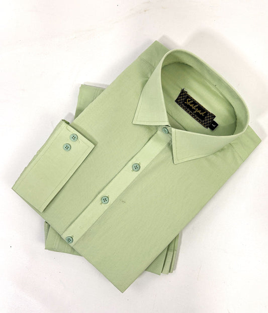 806/A Men's Cotton Kameez Shalwar Stitched Suit Green 05 MSK243