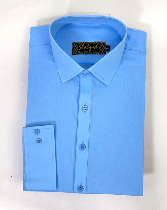 806/A Men's Cotton Kameez Shalwar Stitched Suit Sky Blue 02 MSK244