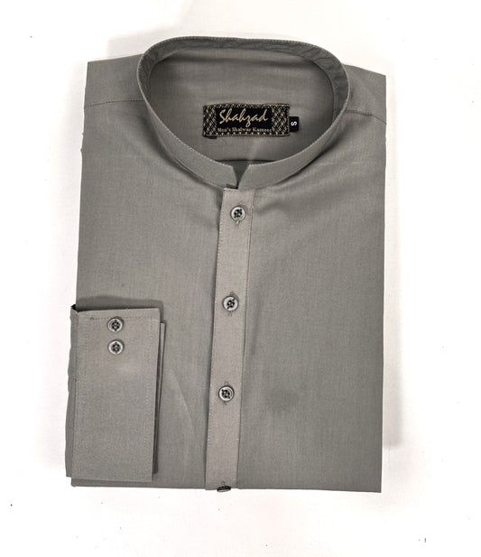 806 Men's Cotton Kameez Shalwar Stitched Suit Grey 04 MSK247