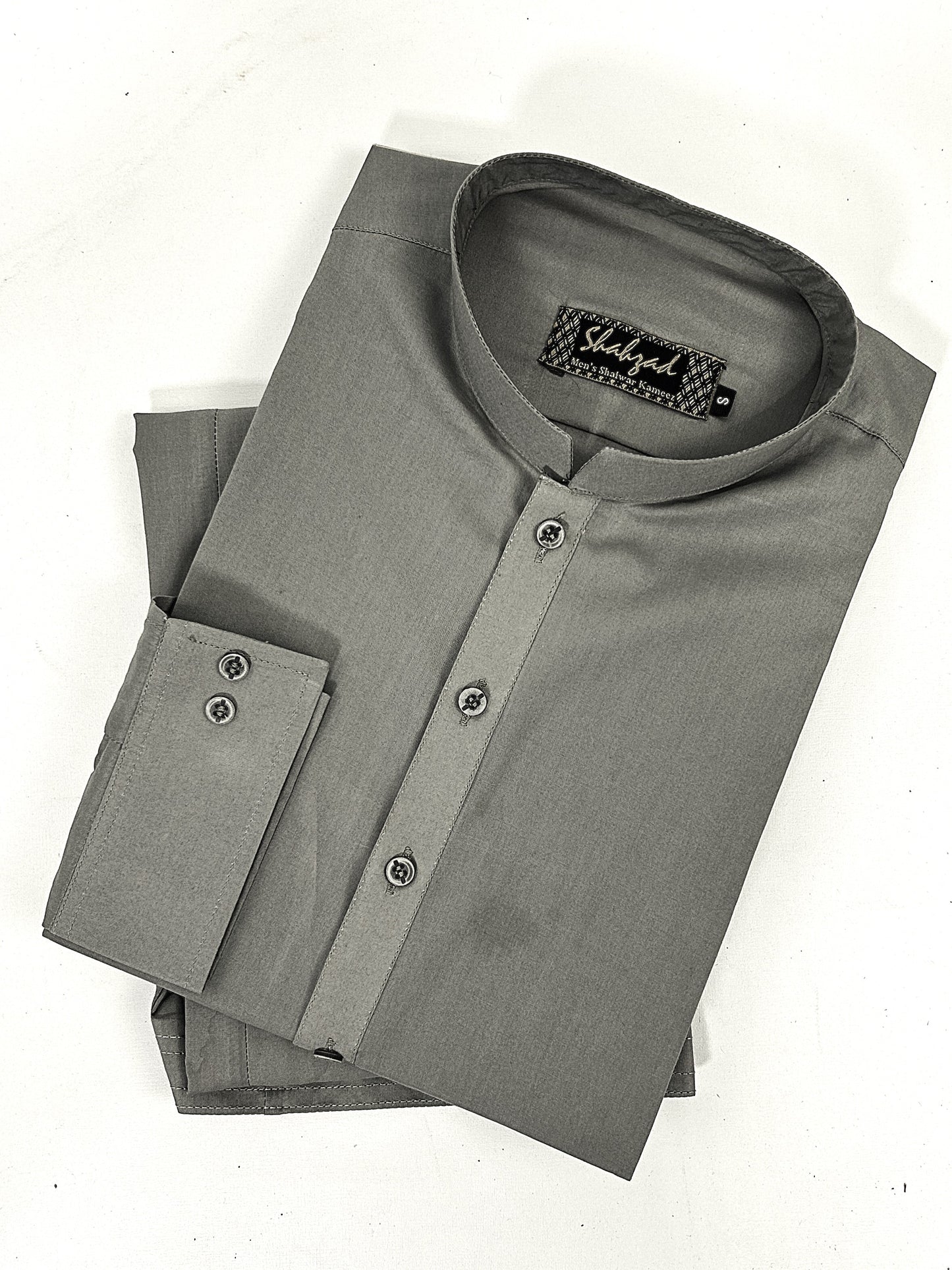 806 Men's Cotton Kameez Shalwar Stitched Suit Grey 04 MSK247