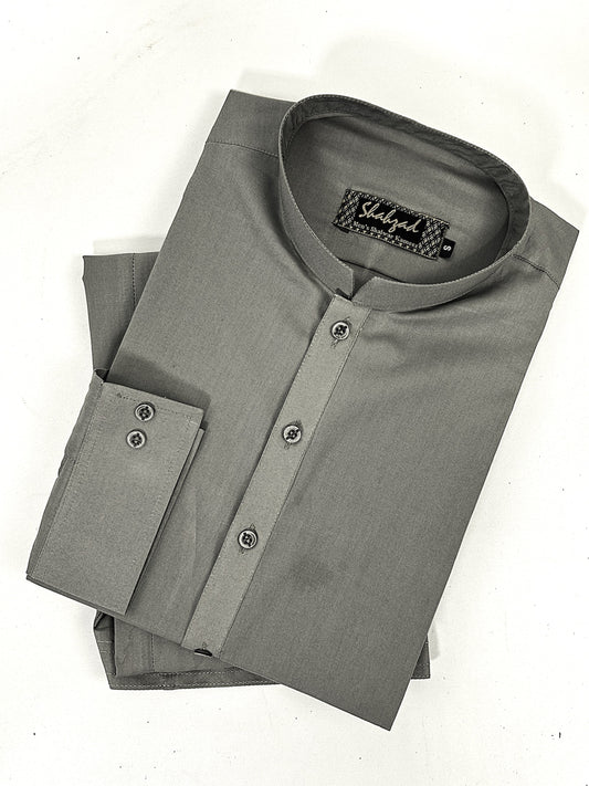806 Men's Cotton Kameez Shalwar Stitched Suit Grey 04 MSK247