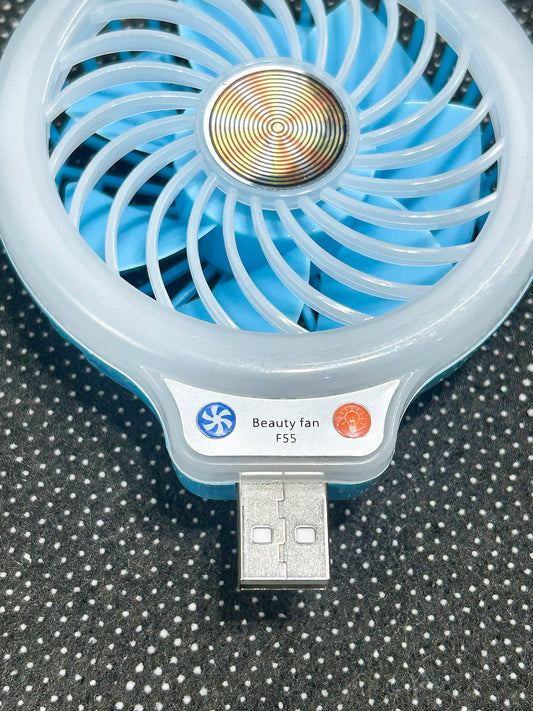 Blue USB Mini Portable Adjustable Fan