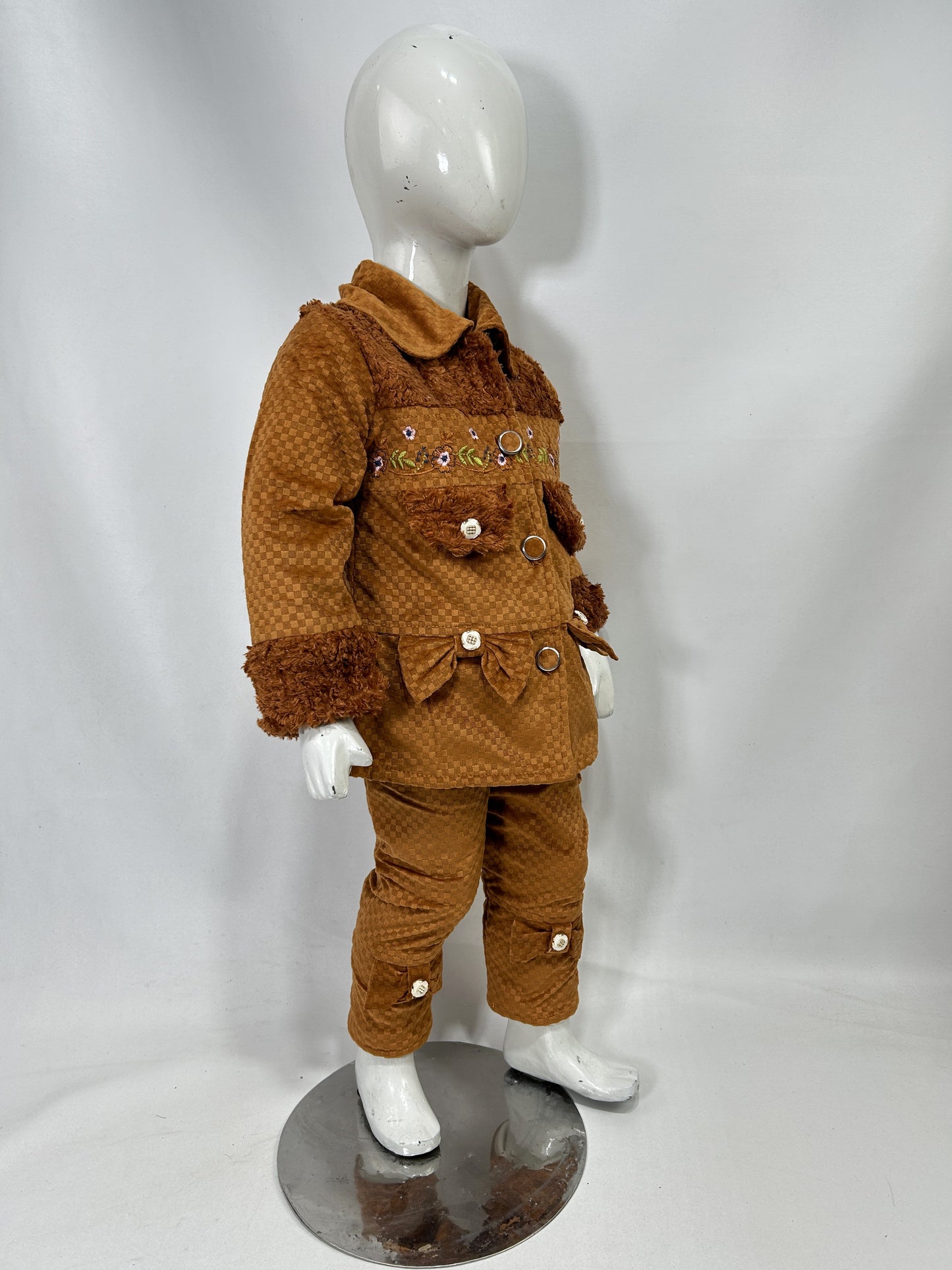 1Yr - 4Yrs Fleece Brown Suit For Girls BG GS308
