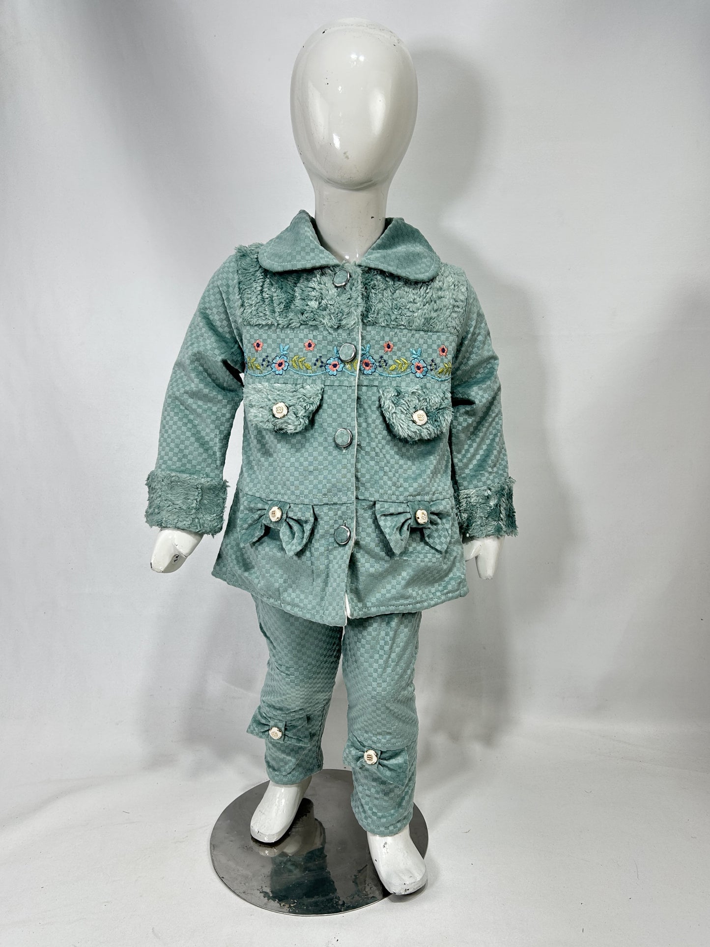 1Yr - 4Yrs Fleece Green Suit For Girls BG GS310