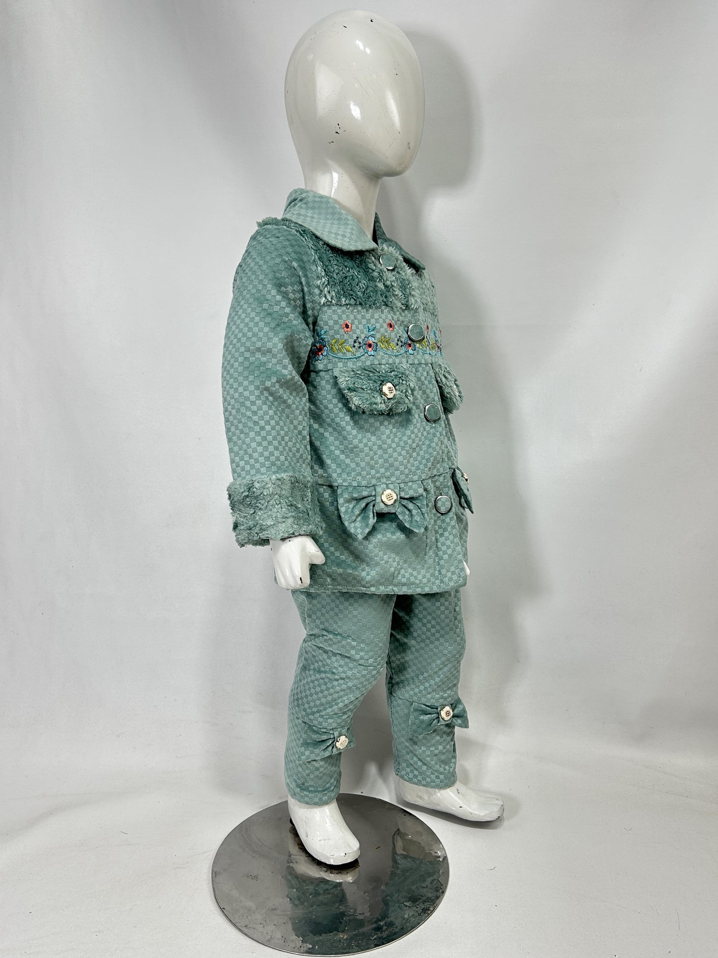 1Yr - 4Yrs Fleece Green Suit For Girls BG GS310