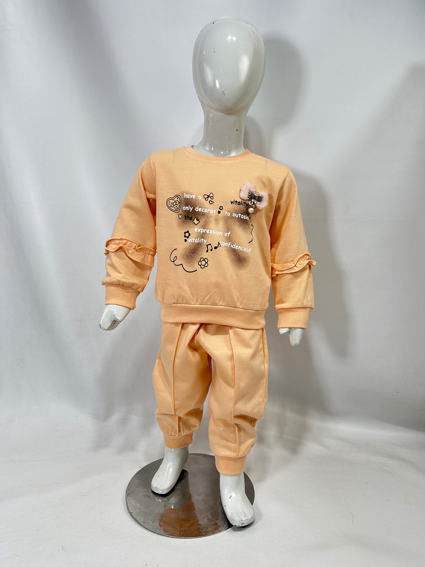 1Yr - 4Yrs Bow Peach Suit For Girls BG GS298