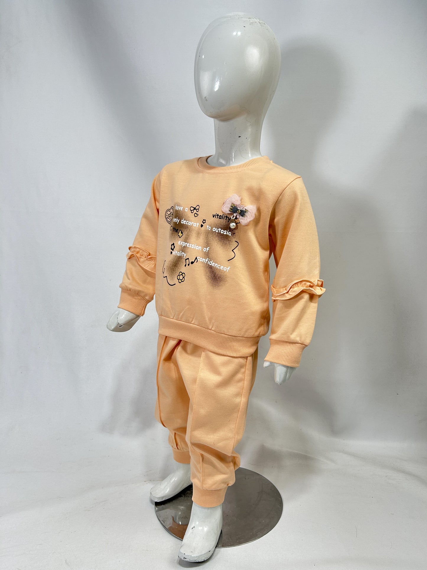 1Yr - 4Yrs Bow Peach Suit For Girls BG GS298