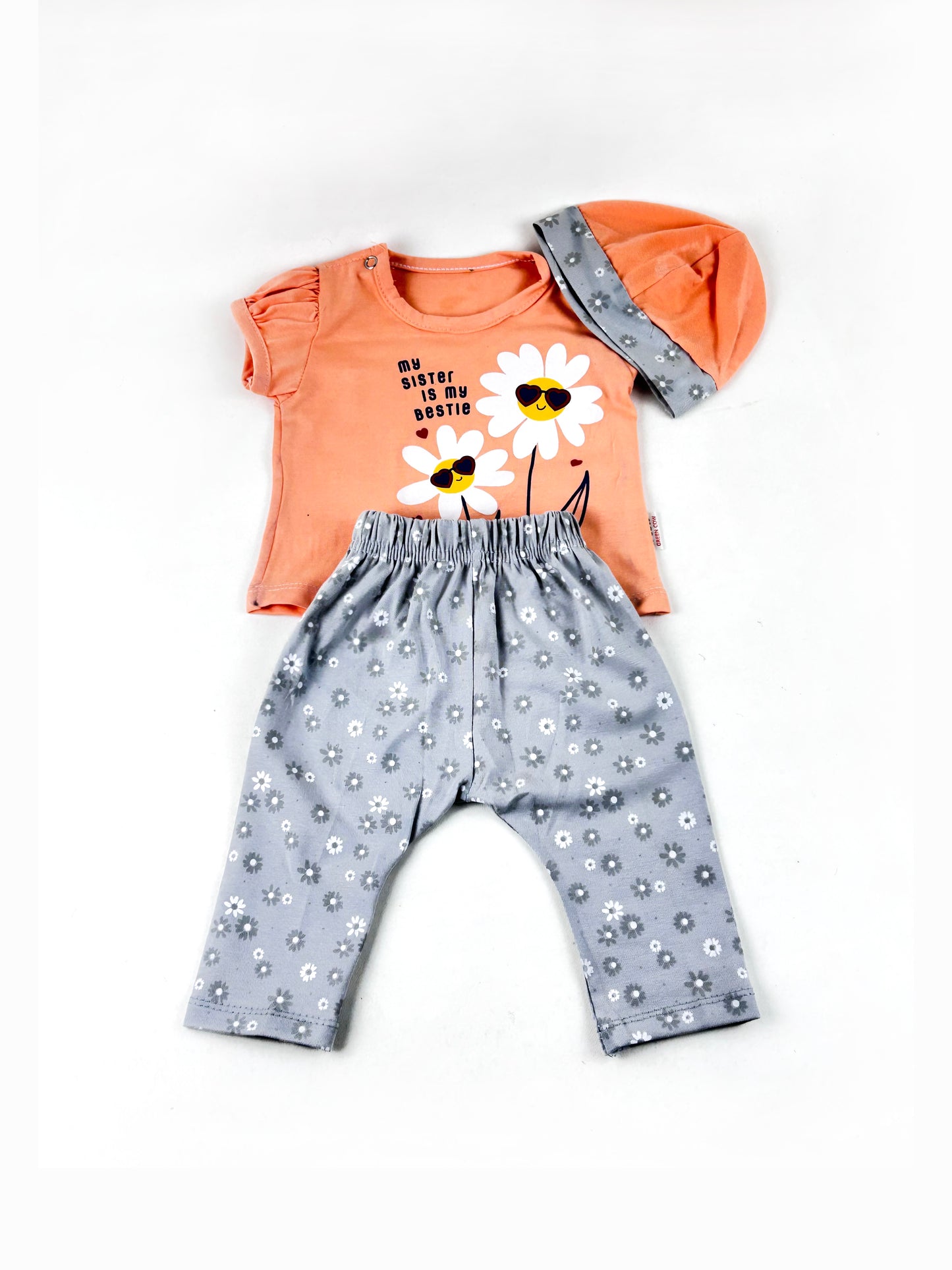 ZG Newborn Baby Suit 0Mth - 3Mth Bestie Orange NBS515