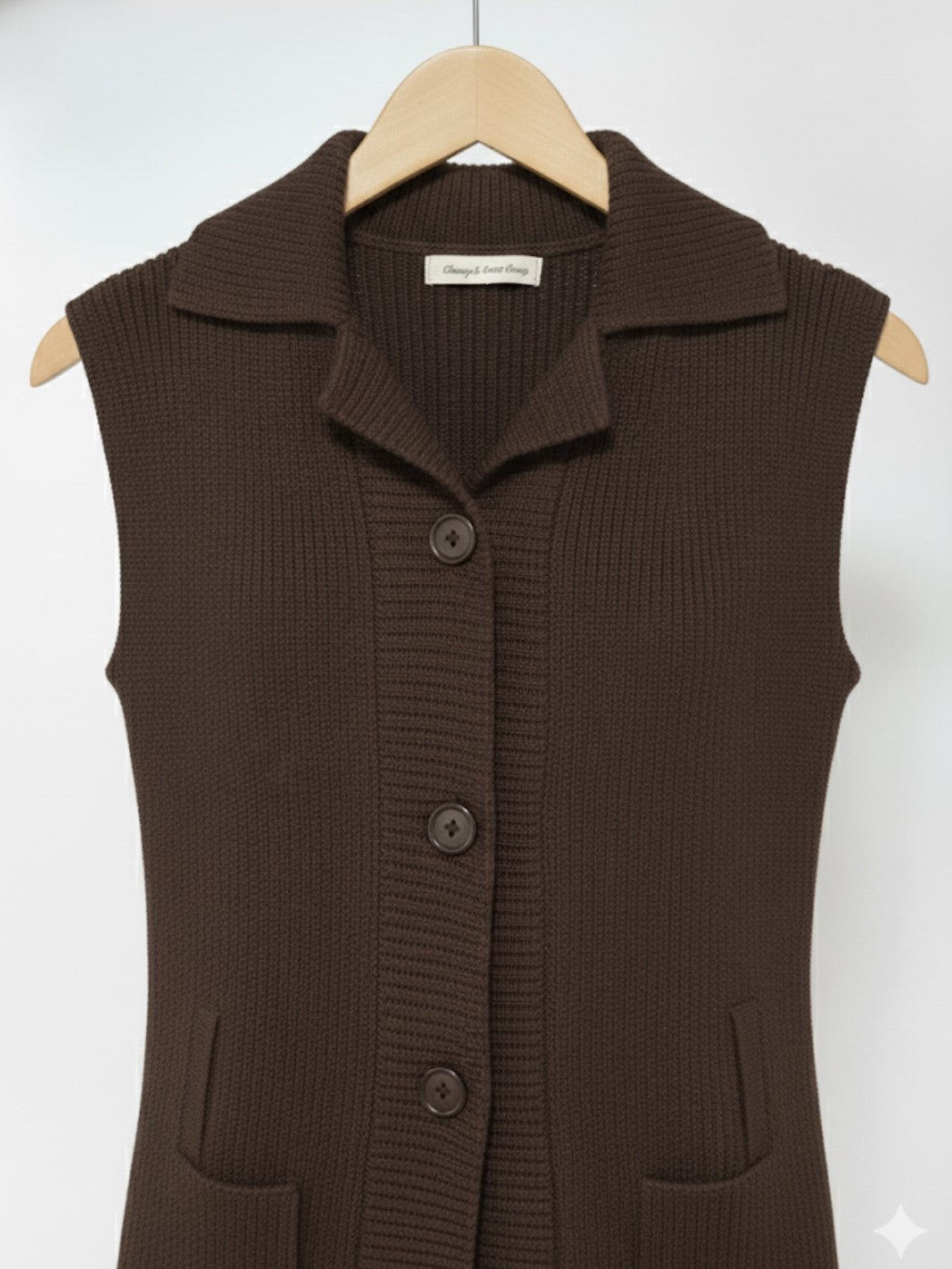 Brown Sleeveless Sweater For Women WSW40