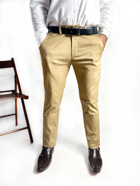 Sand Brown Cotton Chino Pant For Men MCP32