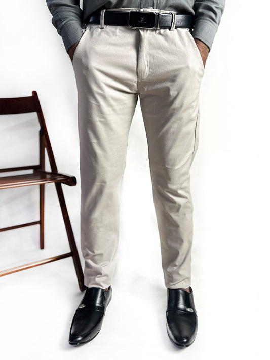 Beige Cotton Chino Pant For Men MCP34