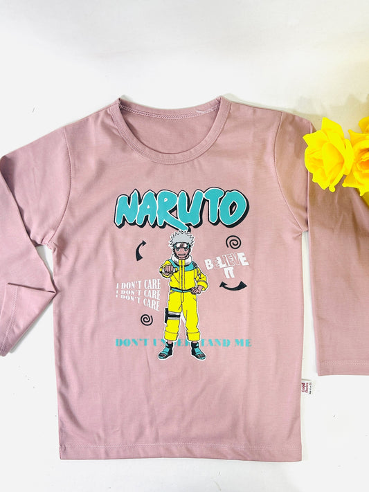 4Yrs - 8Yrs Narto Lavender Full Sleeve T-Shirt For Boys BTS118