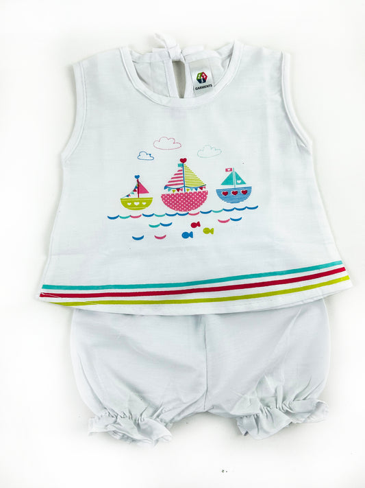 0Mth - 3Mth White Baby Suit For Newborns NBS540