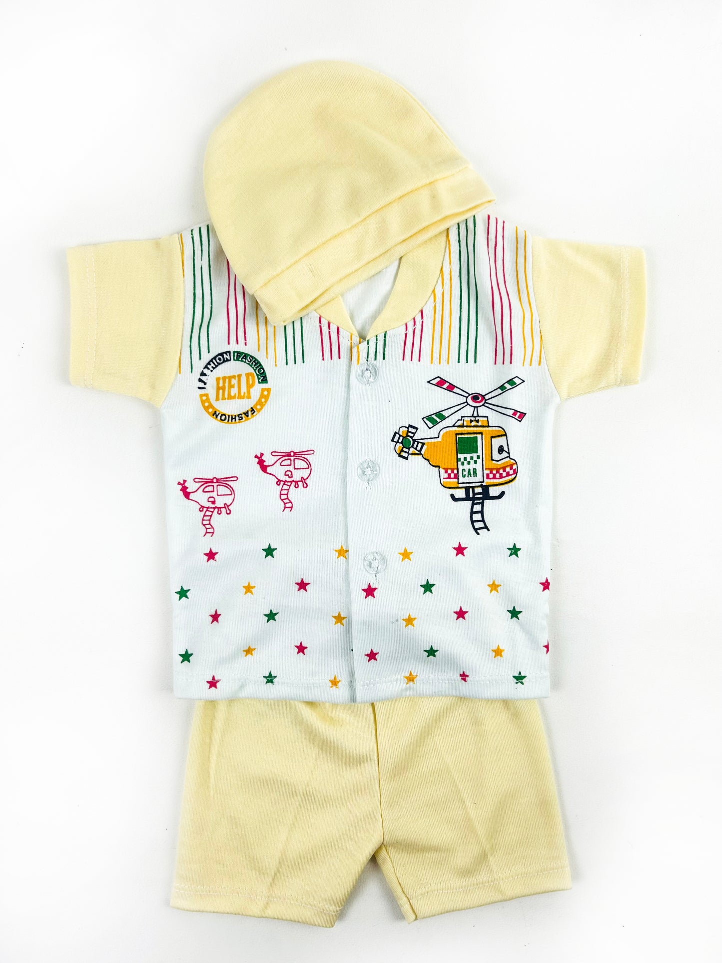 0Mth - 3Mth Helicopter Yellow  Baba Suit For Newborns NBS533
