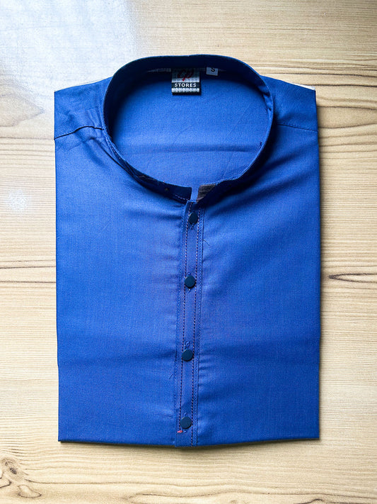 Blue Plain Sherwani Collar Kurta for Men MK49