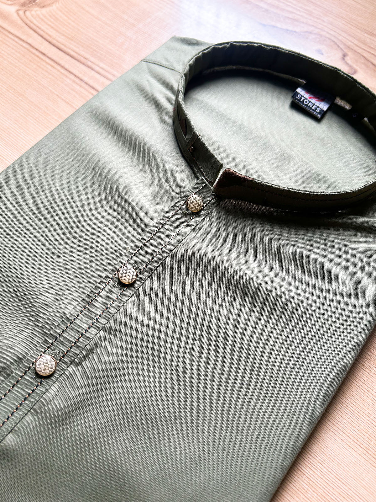Light Green Plain Sherwani Collar Kurta for Men MK50