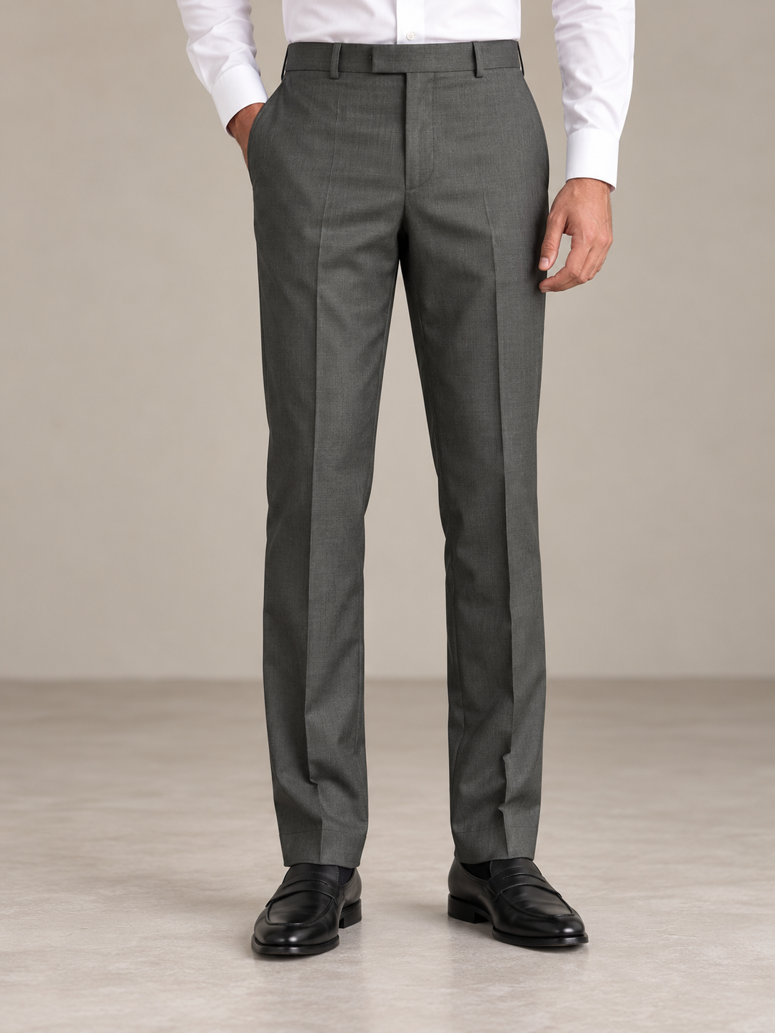Steel Grey Formal Dress Pant For Men MFP111